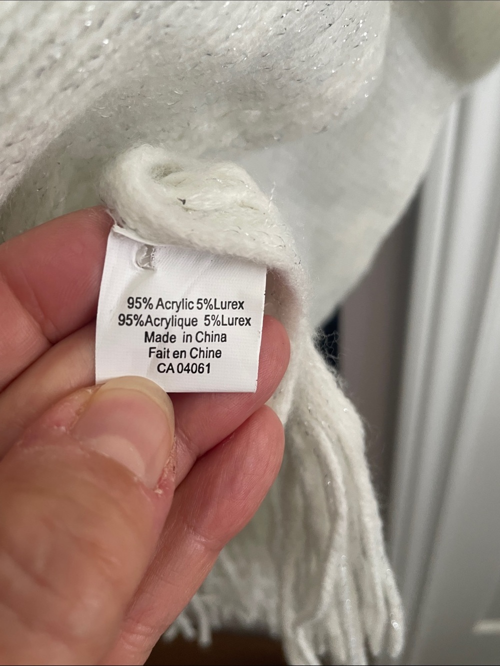 Cream Open-Front Knit  Shawl - Picture 5 of 5